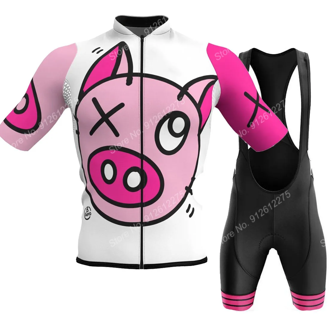 Mountain Biking Wallpaper - Set Cartoon Comic Pig 2023 Cycling